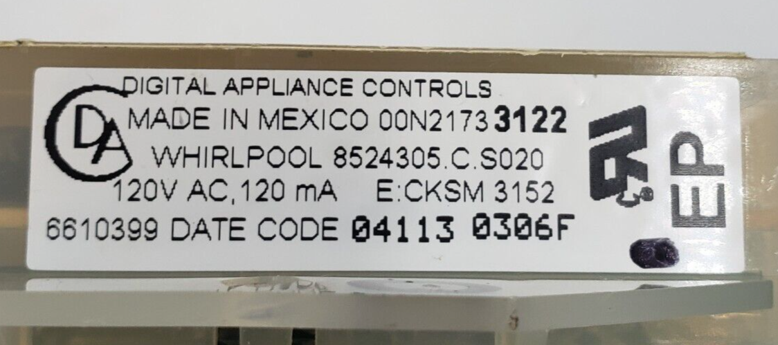 Genuine Whirlpool Range Control Board 8524305 *Same Day Ship & 60 Days Warranty*