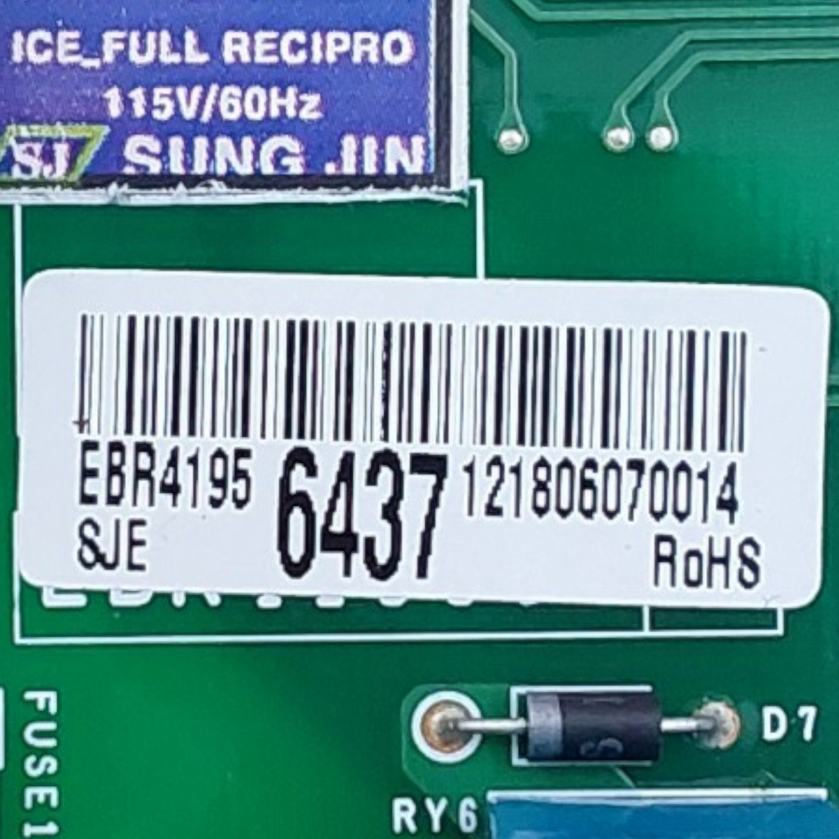 LG Genuine Fridge Control Board EBR41956437 Same Day Shipping & 60 Days Warranty