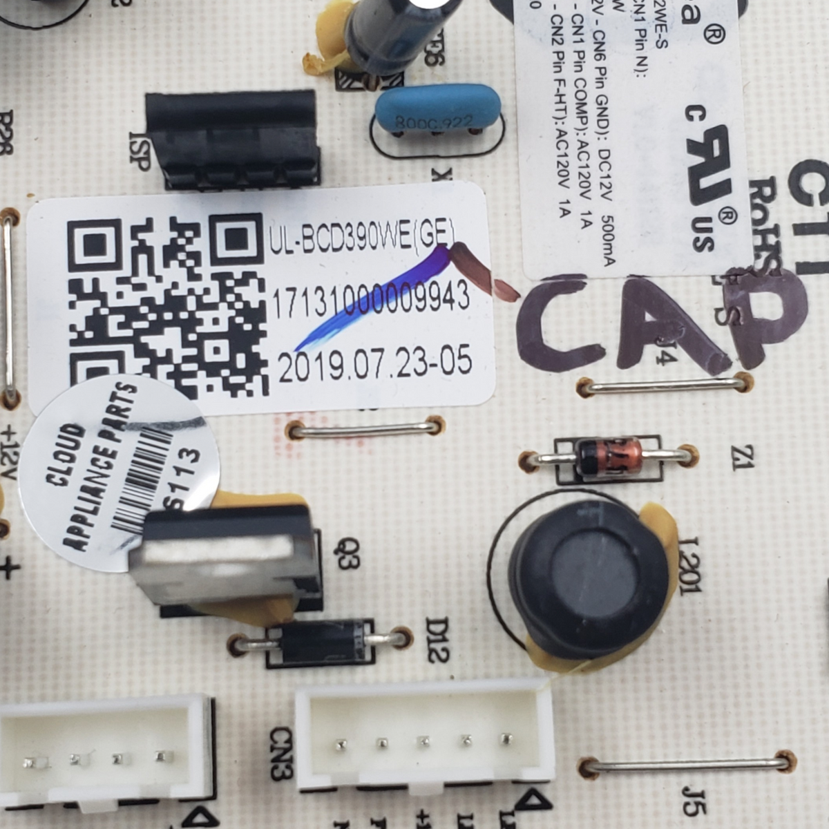 GE Genuine Fridge Control Board 17131000009943  Same Day Ship & 60 Days Warranty