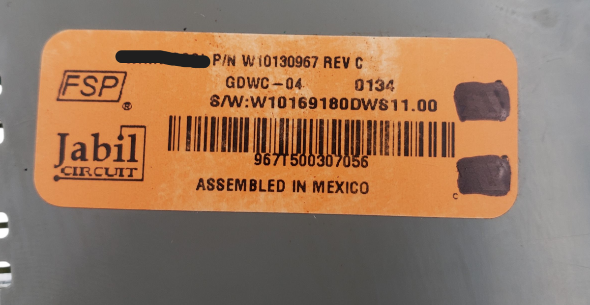 Genuine Whirlpool Dishwasher Control W10130967 Same Day Ship & 60 Days Warranty*