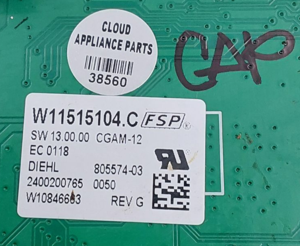 Genuine Whirlpool Range Control Board W11515104 Same Day Ship & 60 Days Warranty