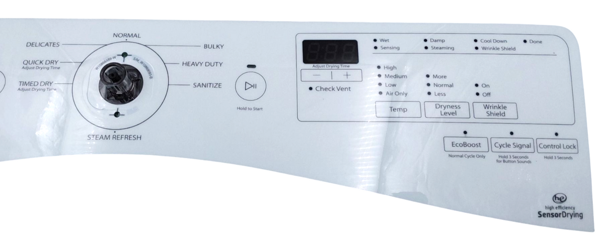 Genuine Whirlpool Dryer Control Panel W10891930 Same Day Ship & 60 Days Warranty