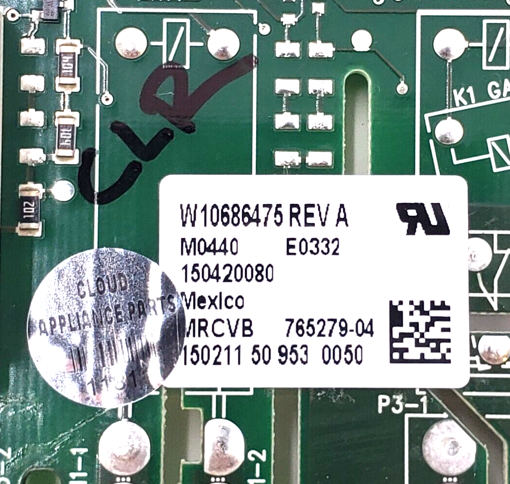 Genuine Whirlpool Range Control Board W10686475 Same Day Ship & 60 Days Warranty