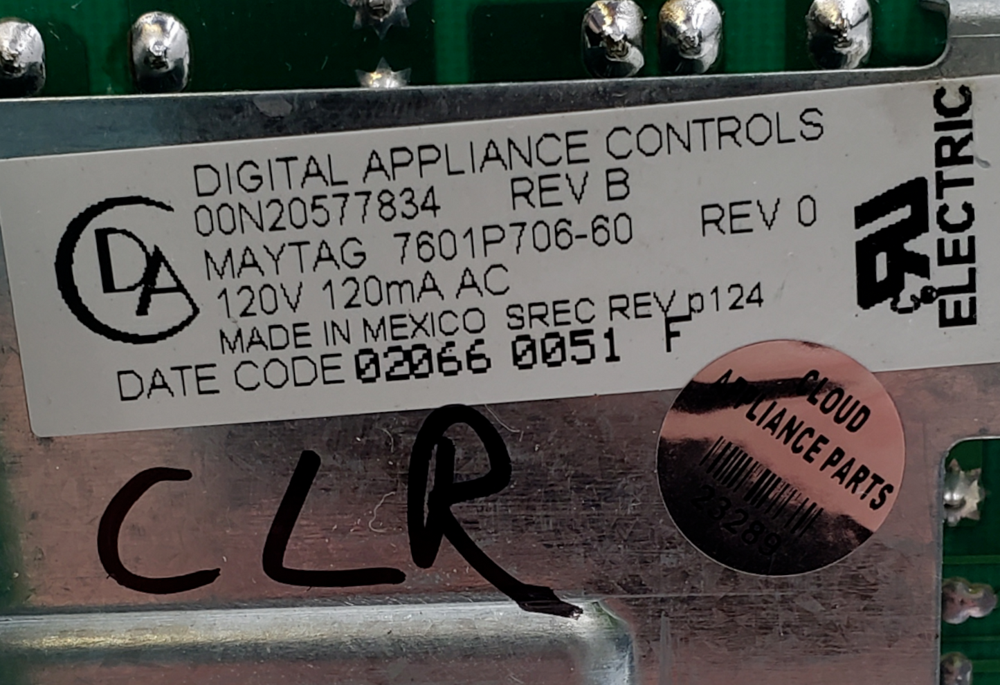 OEM Whirlpool Ranger Control Board 7601P706-60 *Same Day Ship & 60 Days Warranty