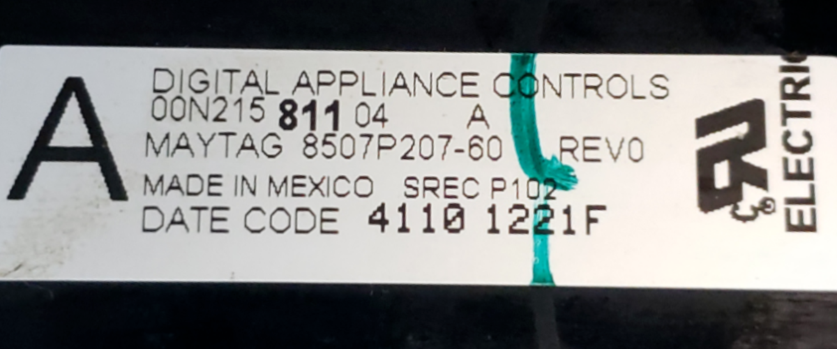 Genuine Whirlpool Range Control 8507P207-60 Same Day Shipping & 60 Days Warranty