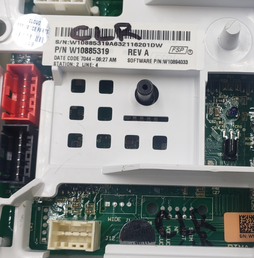 Genuine Whirlpool Washer Control W10885319 Same Day Shipping & *60 Days Warranty