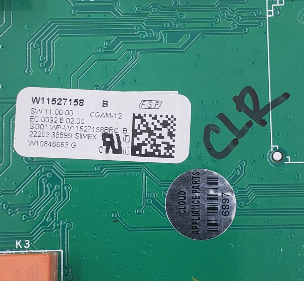 Genuine Whirlpool Range Control Board W11527158 Same Day Ship & 60 Days Warranty