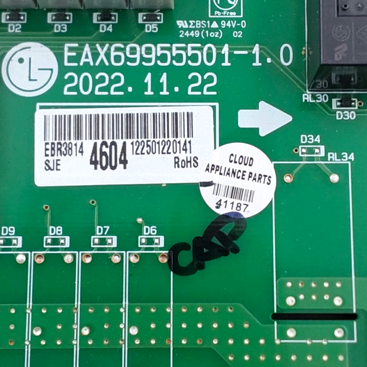 LG New Range Control Board EBR38144604 ***Same Day Shipping & 60 Days Warranty**