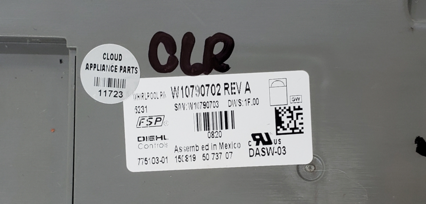 Genuine Whirlpool Dishwasher Control W10790702 *Same Day Ship & 60 Days Warranty