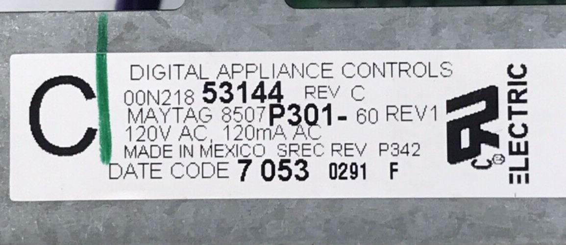 Genuine Whirlpool Oven Control 8507P301-60 Same Day Shipping & 60 Days Warranty.