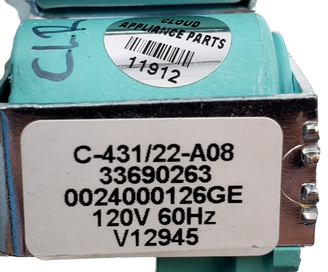 New GE Washer Cold Valve 33690263 **Same Day Shipping & 60 Days Warranty**
