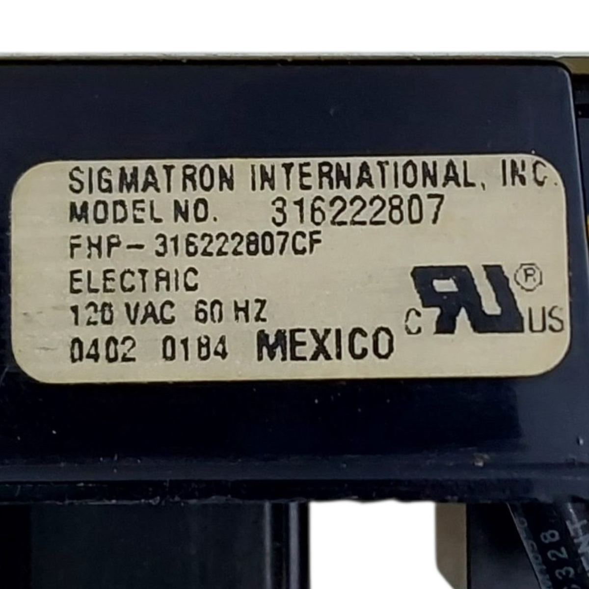 Genuine Frigidaire Range Control 316222807 *Same Day Shipping & 60 Days Warranty