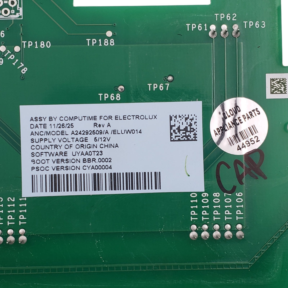 Electrolux New Washer Control Board A24292509 *Same Day Ship & 60 Days Warranty*