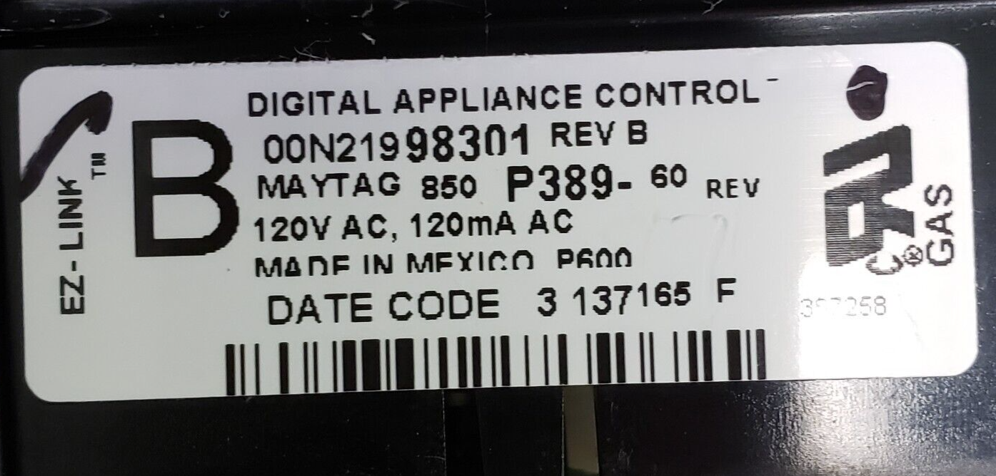 Genuine Whirlpool Range Control 850P389-60 Same Day Shipping & 60 Days Warranty*
