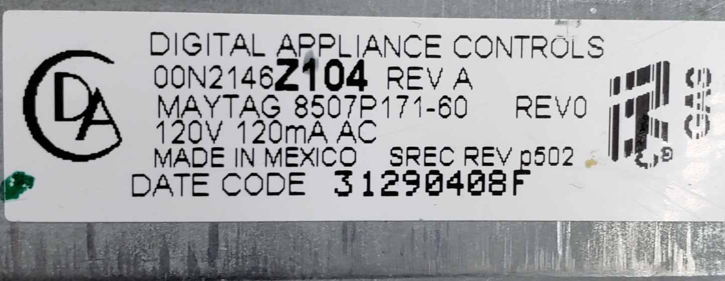 OEM Whirlpool Oven Control Board 8507P171-60 **Same Day Ship & 60 Days Warranty*