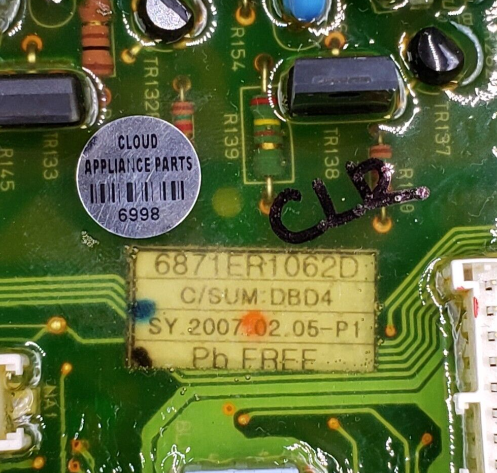 Genuine LG Washer Control Board 6871ER1062D Same Day Shipping & 60 Days Warranty