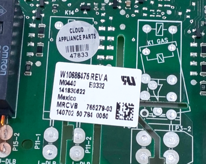 Genuine Whirlpool Range Control Board W10686476 Same Day Ship & 60 Days Warranty