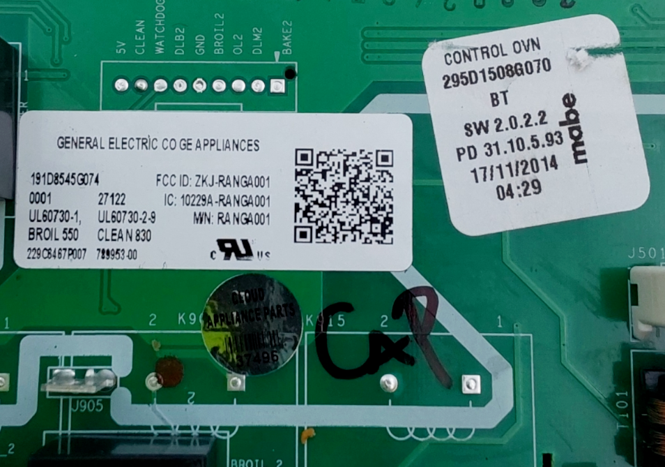 Genuine GE Range Control Board 191D8545G074 Same Day Shipping & 60 Days Warranty