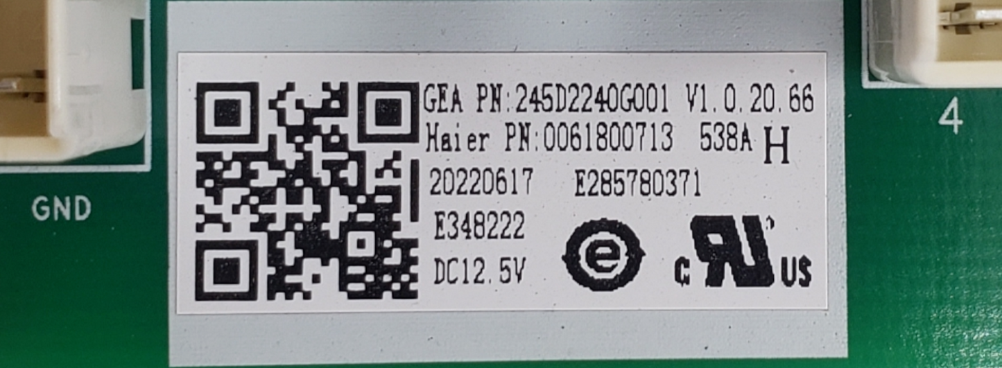 Genuine GE Refrigerator Control 245D2240G001 **Same Day Ship & 60 Days Warranty*