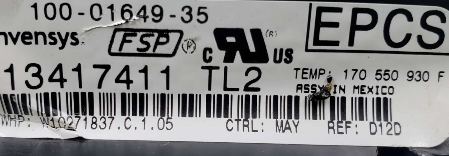 Genuine Whirlpool Range Control Board W10271837 Same Day Ship & 60 Days Warranty