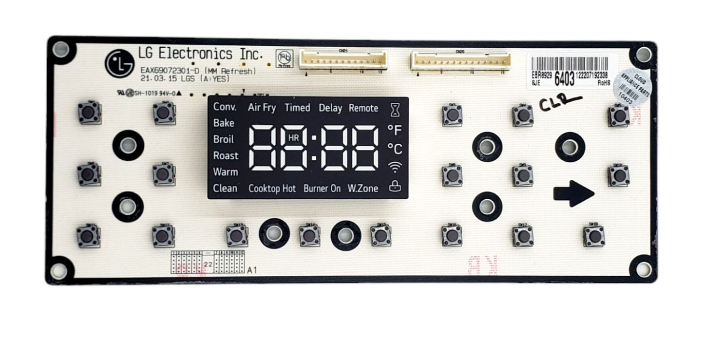 New LG Range Control Board EBR89296403  **Same Day Shipping & 60 Days Warranty**