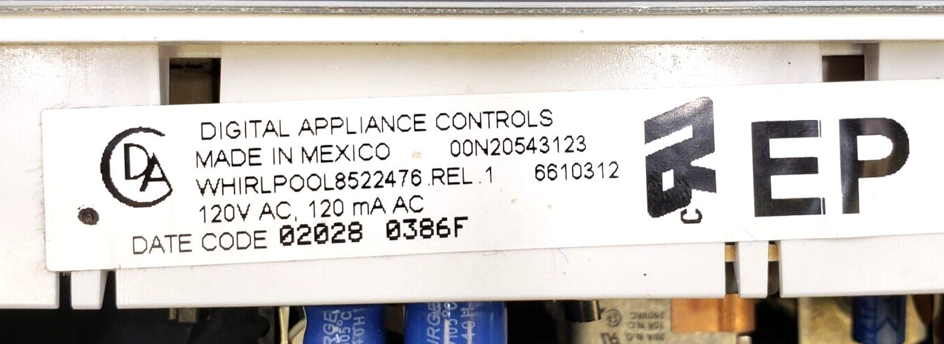 Genuine Whirlpool Range Control Board 8522476 *Same Day Ship & 60 Days Warranty*