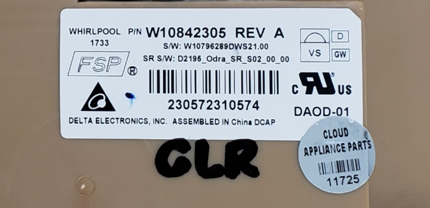 Genuine Whirlpool Dishwasher Control W10842305 *Same Day Ship & 60 Days Warranty