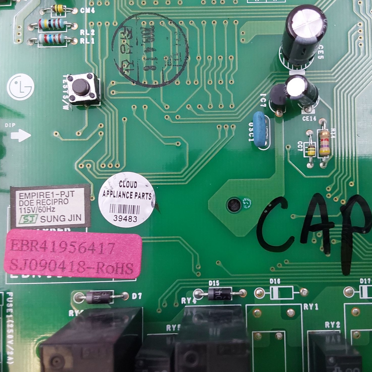 LG Genuine Fridge Control Board EBR41956417 Same Day Shipping & 60 Days Warranty