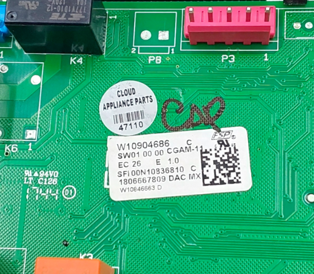 Genuine Whirlpool Range Control Board W10904686 Same Day Ship & 60 Days Warranty