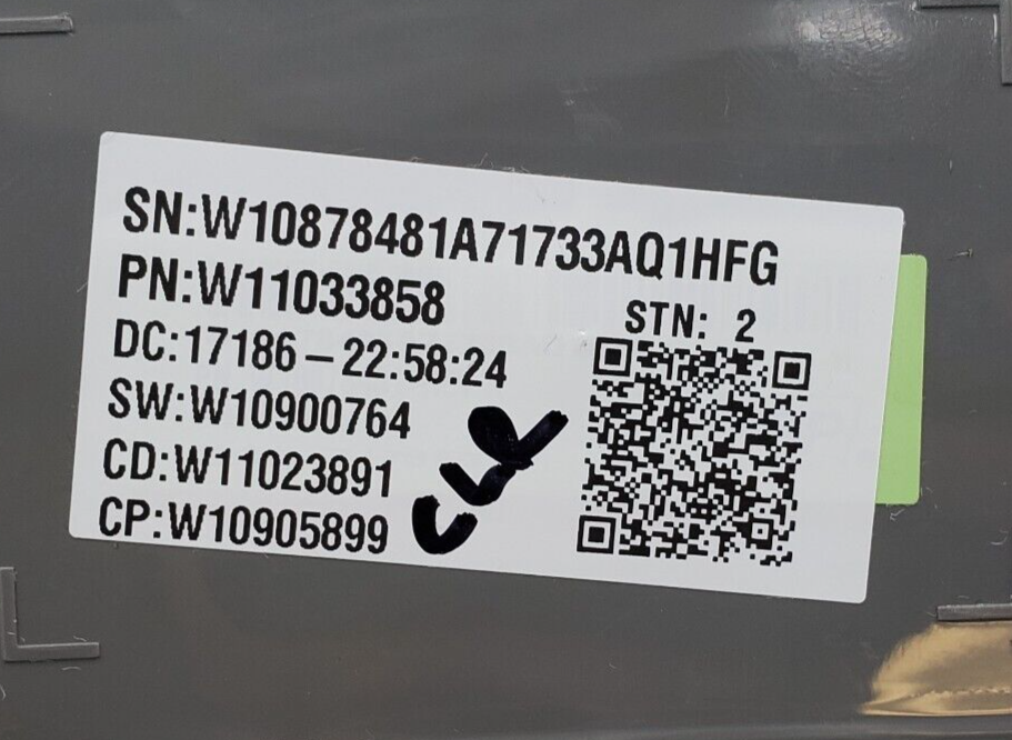 Genuine Whirlpool Washer Control W11033858 Same Day Shipping & *60 Days Warranty