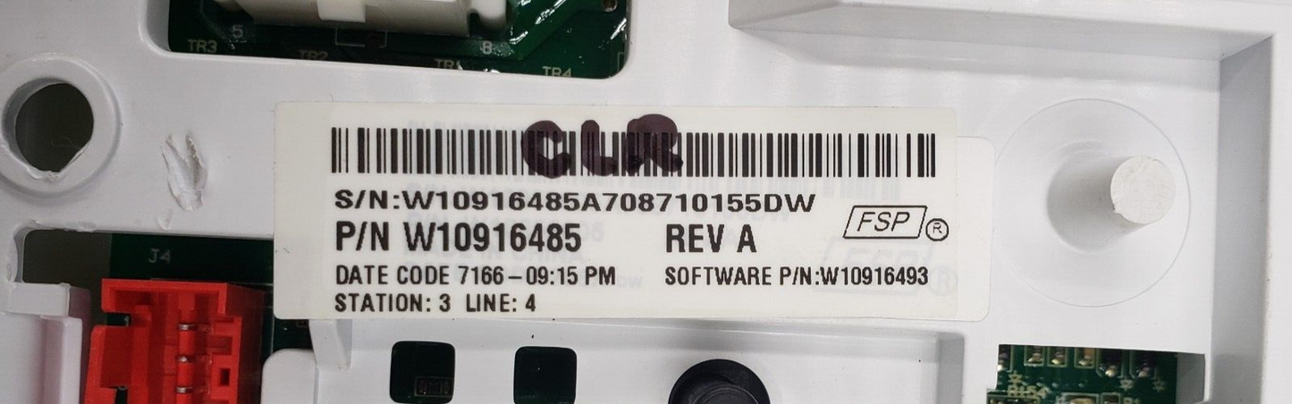 Genuine Whirlpool Washer Control W10916485 *Same Day Shipping & 60 Days Warranty