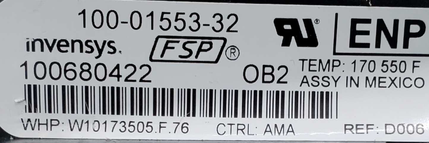 Genuine Whirlpool Range Control Board W10173505 Same Day Ship & 60 Days Warranty
