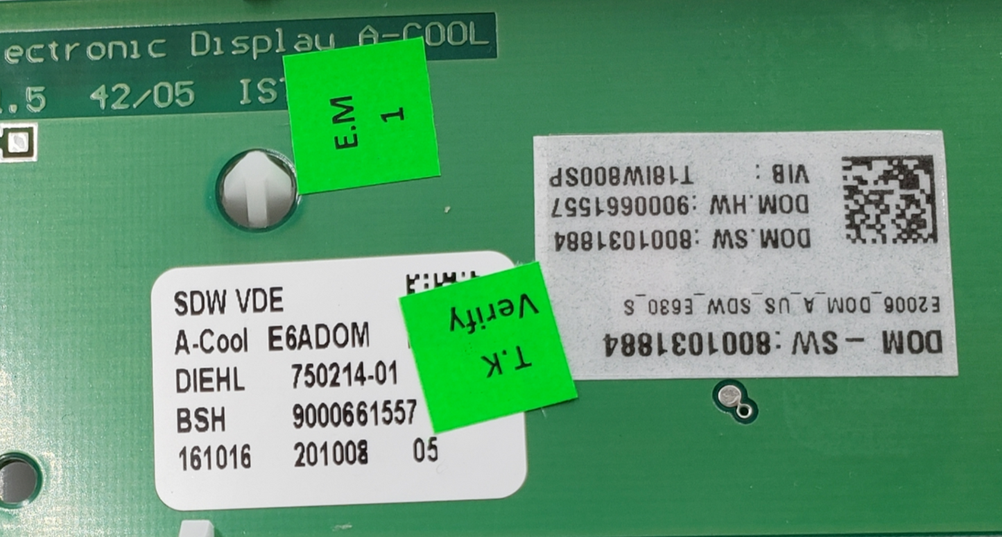 New Bosch Wine Refrigerator Control 9000661557 *Same Day Ship & 60 Days Warranty