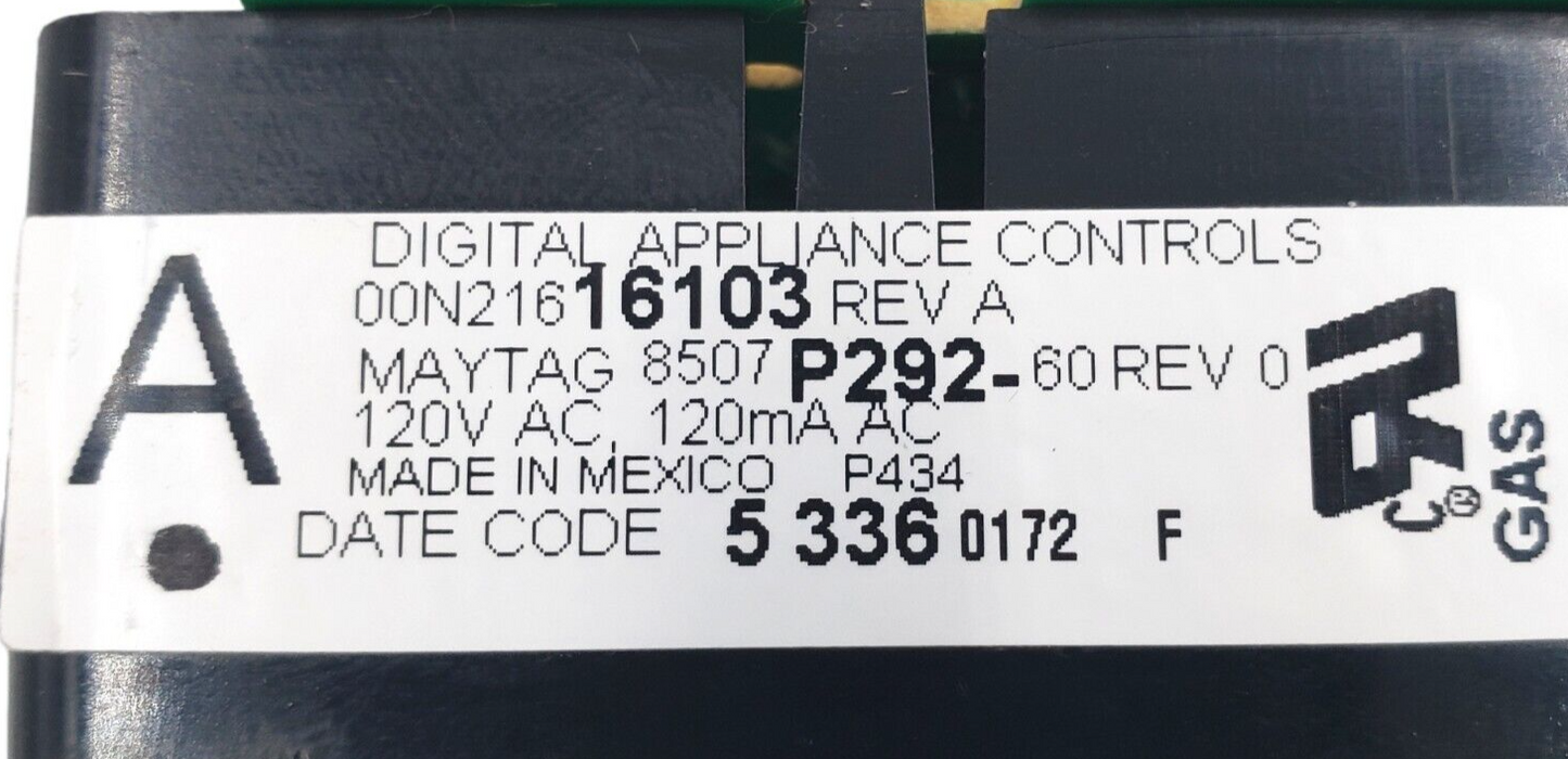 Genuine Whirlpool Range Control 8507P292-60 Same Day Shipping & 60 Days Warranty