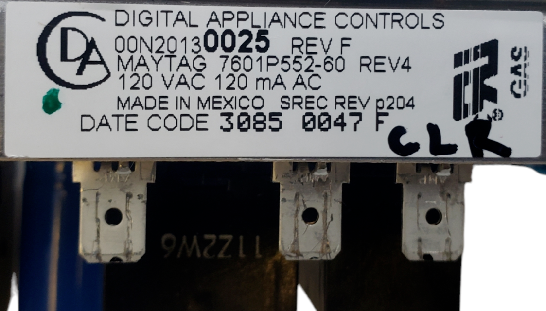 Genuine Whirlpool Range Control 7601P552-60 Same Day Shipping & 60 Days Warranty
