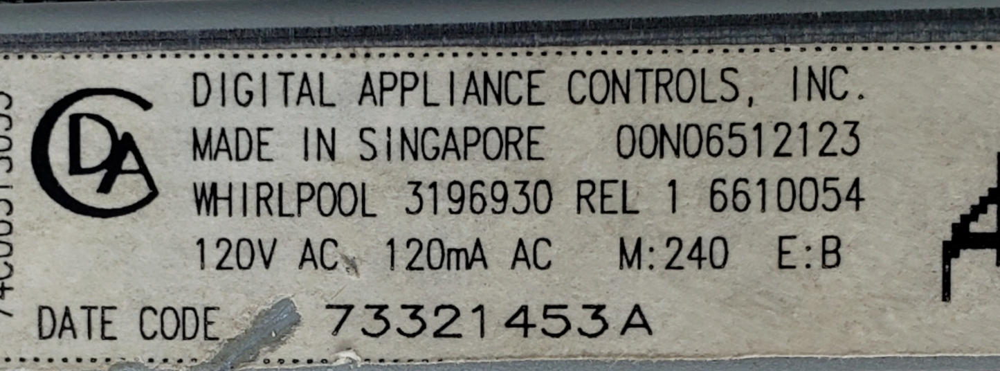 Genuine Whirlpool Range Control Board 3196930 *Same Day Ship & 60 Days Warranty*