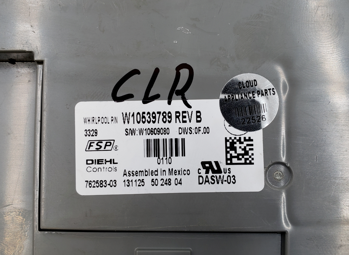Whirlpool OEM Dishwasher Control Board W10539789 Same Day Ship & 60 Day Warranty