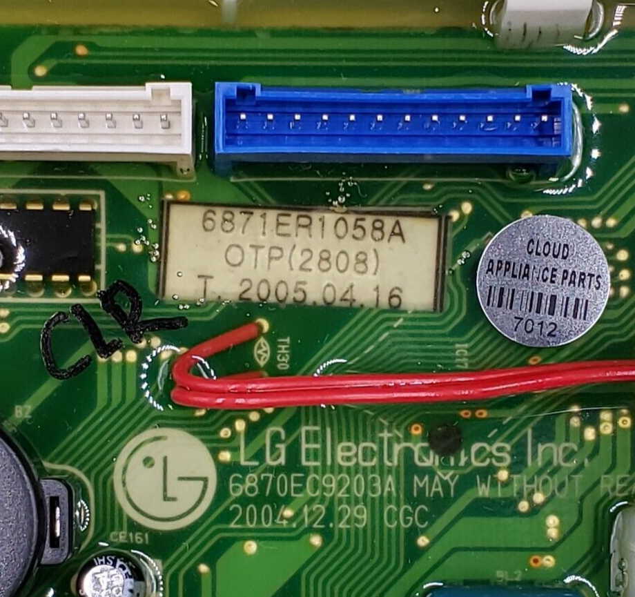 Genuine LG Washer Control Board 6871ER1058A Same Day Shipping & 60 Days Warranty