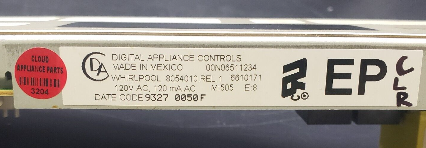 Genuine Whirlpool Range Control Board 8054010 Same Day Ship & 60 Days Warranty**