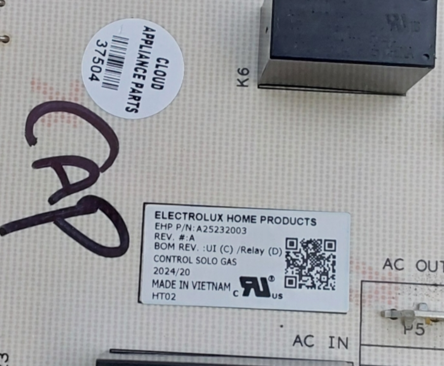 Genuine Frigidaire Range Control Board A25232003 Same Day Ship &60 Days Warranty