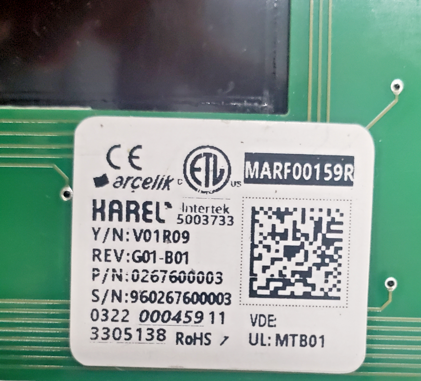 Genuine Harel Oven Control Panel 0267600003 Same Day Shipping & 60 Days Warranty