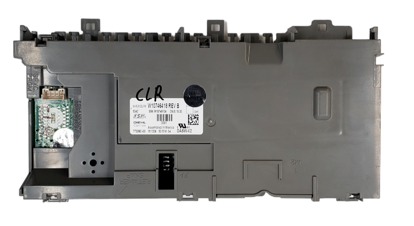 Genuine Whirlpool Dishwasher C. Board W10746418 Same Day Ship & 60 Days Warranty
