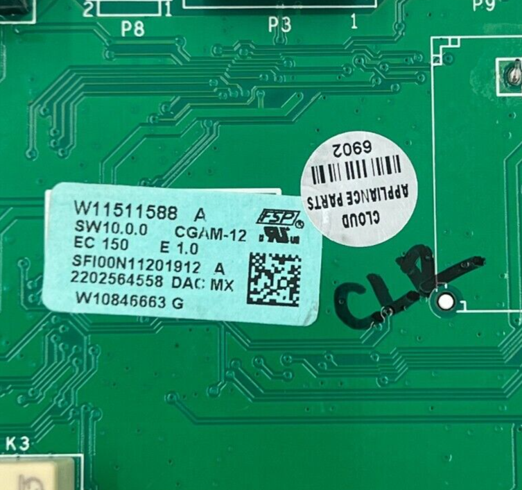 Genuine Whirlpool Range Control Board W11511588 Same Day Ship & 60 Days Warranty