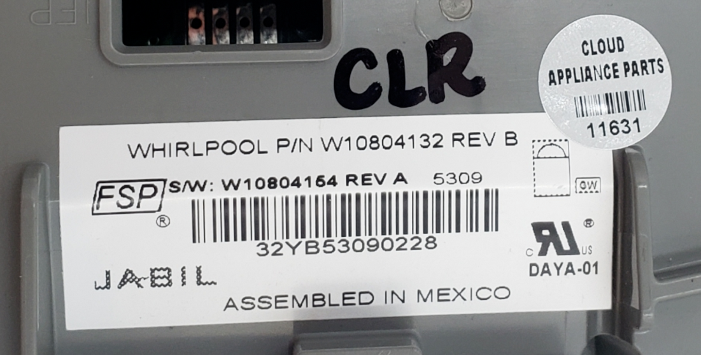 Genuine Whirlpool Dishwasher Control W10804132 *Same Day Ship & 60 Days Warranty