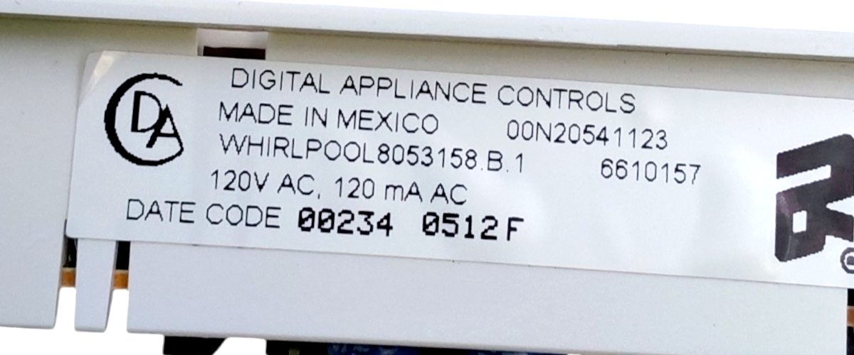 Genuine Whirlpool Range Control Board 8053158 *Same Day Ship & 60 Days Warranty*