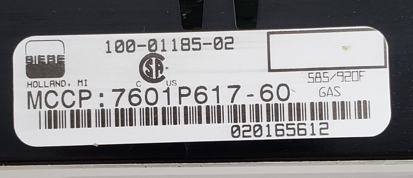 Genuine Whirlpool Range Control 7601P617-60 Same Day Shipping & 60 Days Warranty