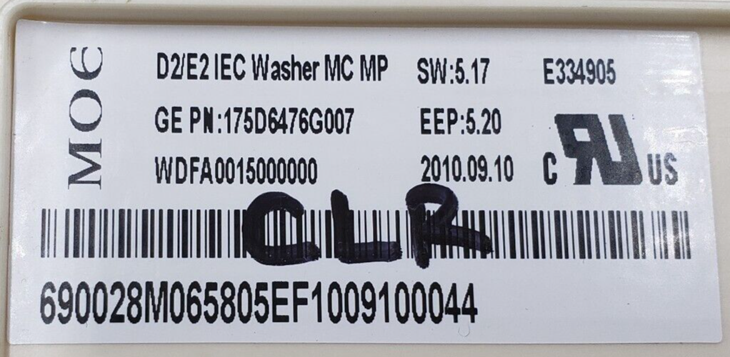 Genuine GE Washer Control Board 175D6476G007 **Same Day Ship & 60 Days Warranty*