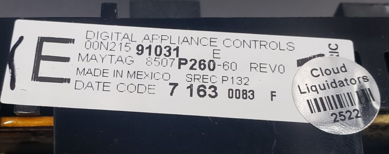 Genuine Maytag Oven Control Board 8507P260-60 Same Day Ship & **60 Days Warranty