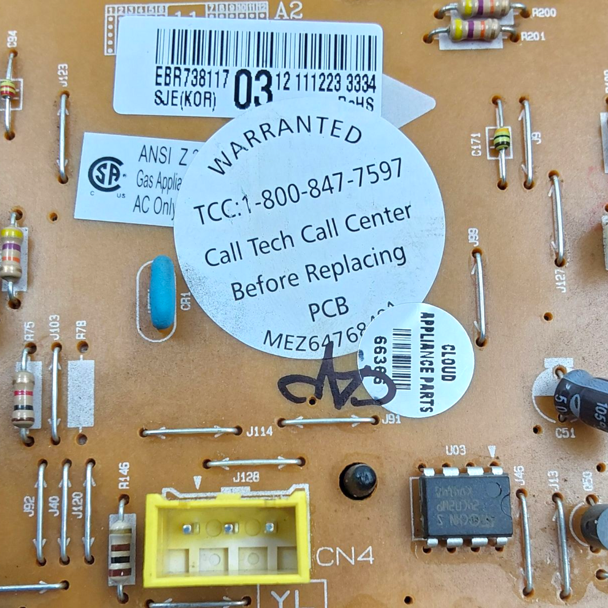 LG Genuine Range Control Board EBR73811703 *Same Day Shipping & 60 Days Warranty
