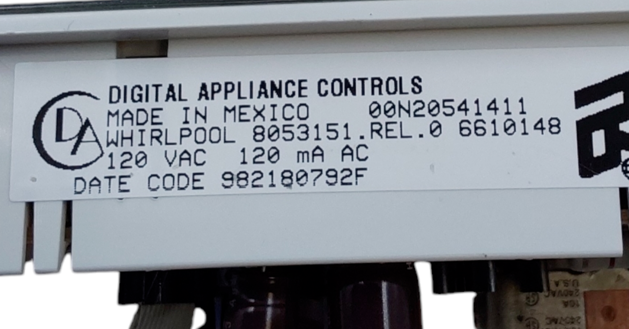 Genuine Whirlpool Range Control Board 8053151 Same Day Ship & 60 Days Warranty